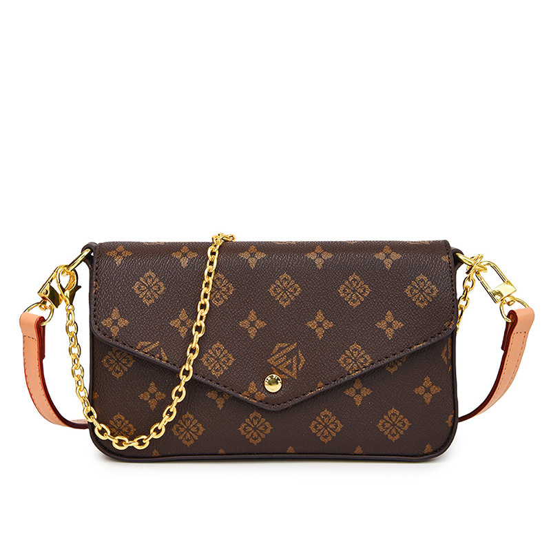 Luxury Bags Vip - 女性用カラーブロックプリントクロスボディバッグ 2026年新作 ミニマリストチェーンショルダーバッグ デイリー通勤ハンドバッグ
