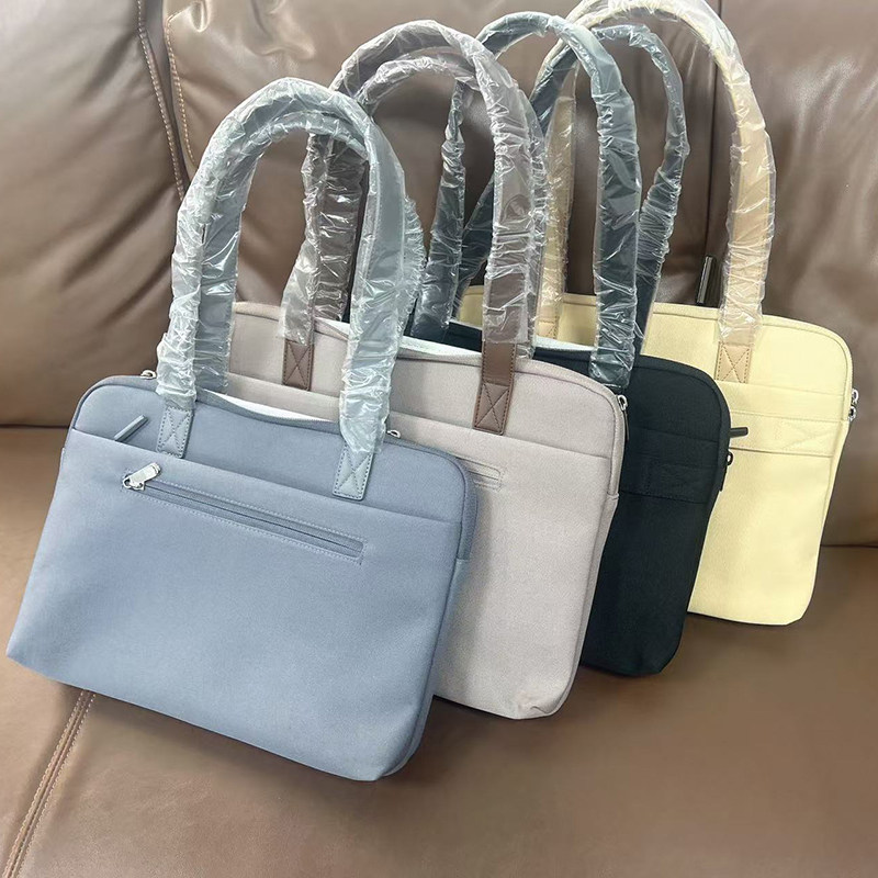 Luxury Bags Korea - 女性高級ラップトップトートバッグ耐衝撃ラップトップショルダーバッグ13.3/14/15/15.6/16インチ韓国スタイルスリムラップトップキャリングバッグ