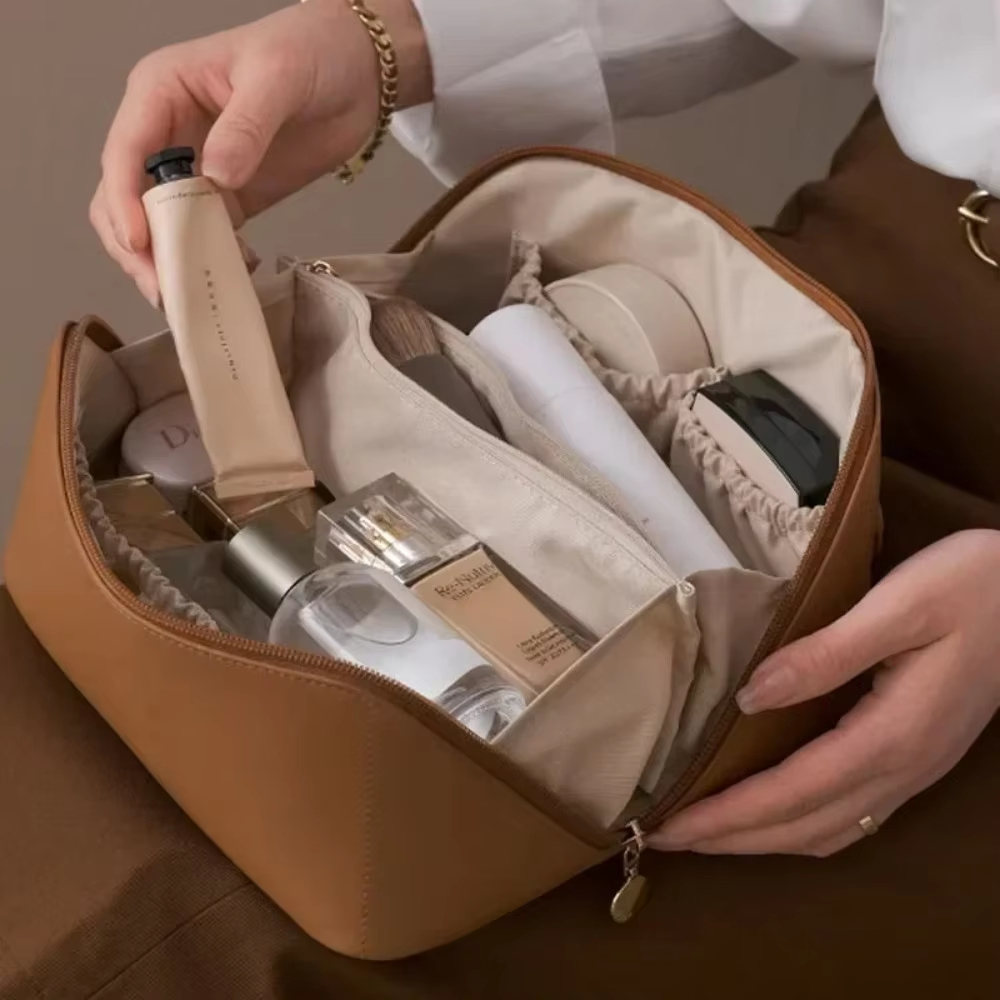 Luxury Ziploc Bags - メイクアップオーガナイザー、女性用トイレタリーキットバッグ、メイクアップケース収納ポーチ、ラグジュアリーレディボックス、コスメティックバッグ、トラベル用オーガナイザーバッグ（ジップ付き）