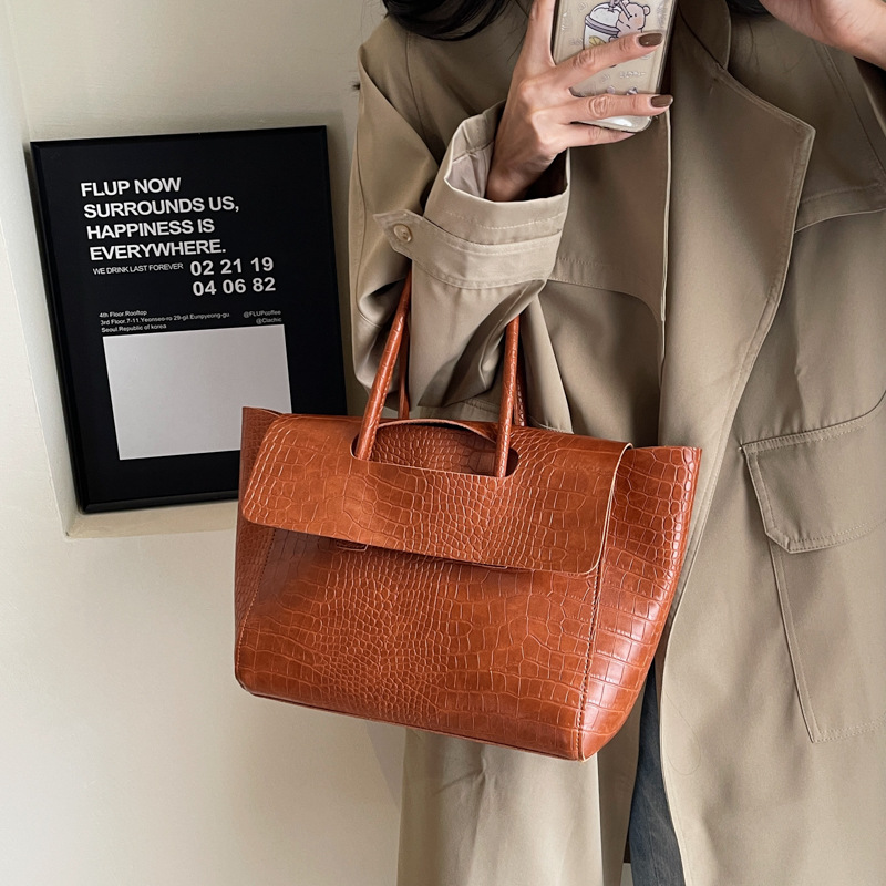 Luxury Bags Vip - 女性用ストーンパターンビッグバッグ,大容量ハンドバッグ,レトロな仕事のトート,トレンディな韓国版,新しいコレクション2022