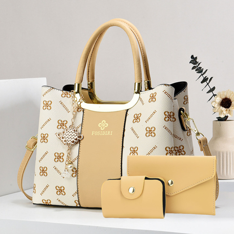 ライトラグジュアリー高級プリントハンドバッグ（女性用）、3ピ - Luxury Bags For You のレビューと価格