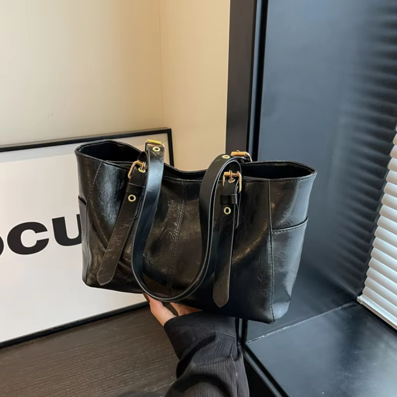 大容量無地ハンドバッグ レディース 2025 韓国風 多機能 - Luxury Bags Korea のレビューと価格