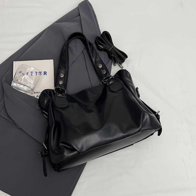 大容量のヴィンテージレザーハンドバッグ、ジッパー開閉、クロス - Luxury Bags Vip のレビューと価格