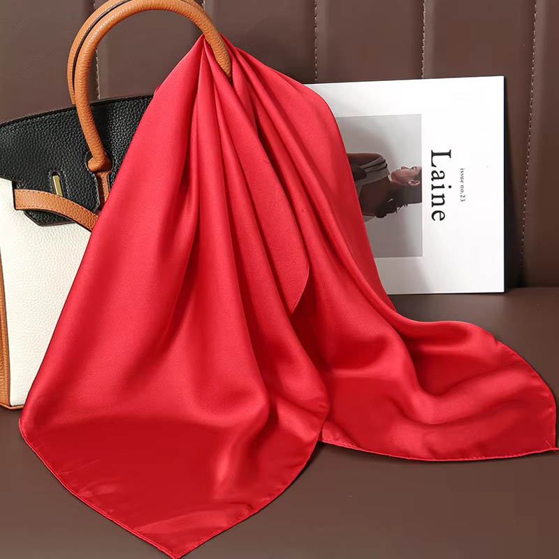 高級無地シルクスクエアスカーフ女性用ソフトサテン馬毛ヘアバン - Luxury Bags In China のレビューと価格