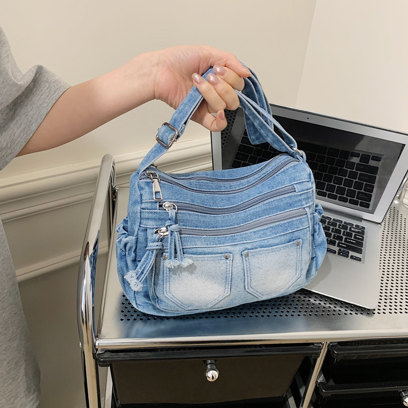 韓国ファッションウォッシュドデニムカラークラッシュスモールス - Luxury Bags Vip のレビューと価格