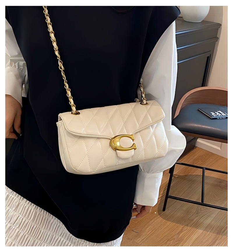 女性用キルティングレザーショルダーバッグ、高級Cロゴゴールド - Luxury Bags Brands のレビューと価格