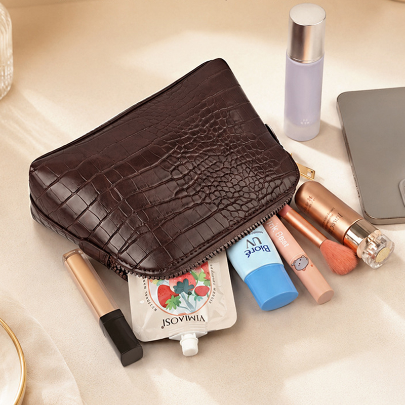 高級クロコダイルレザー柄コスメティックバッグ ジップ付き カ - Luxury Ziploc Bags のレビューと価格