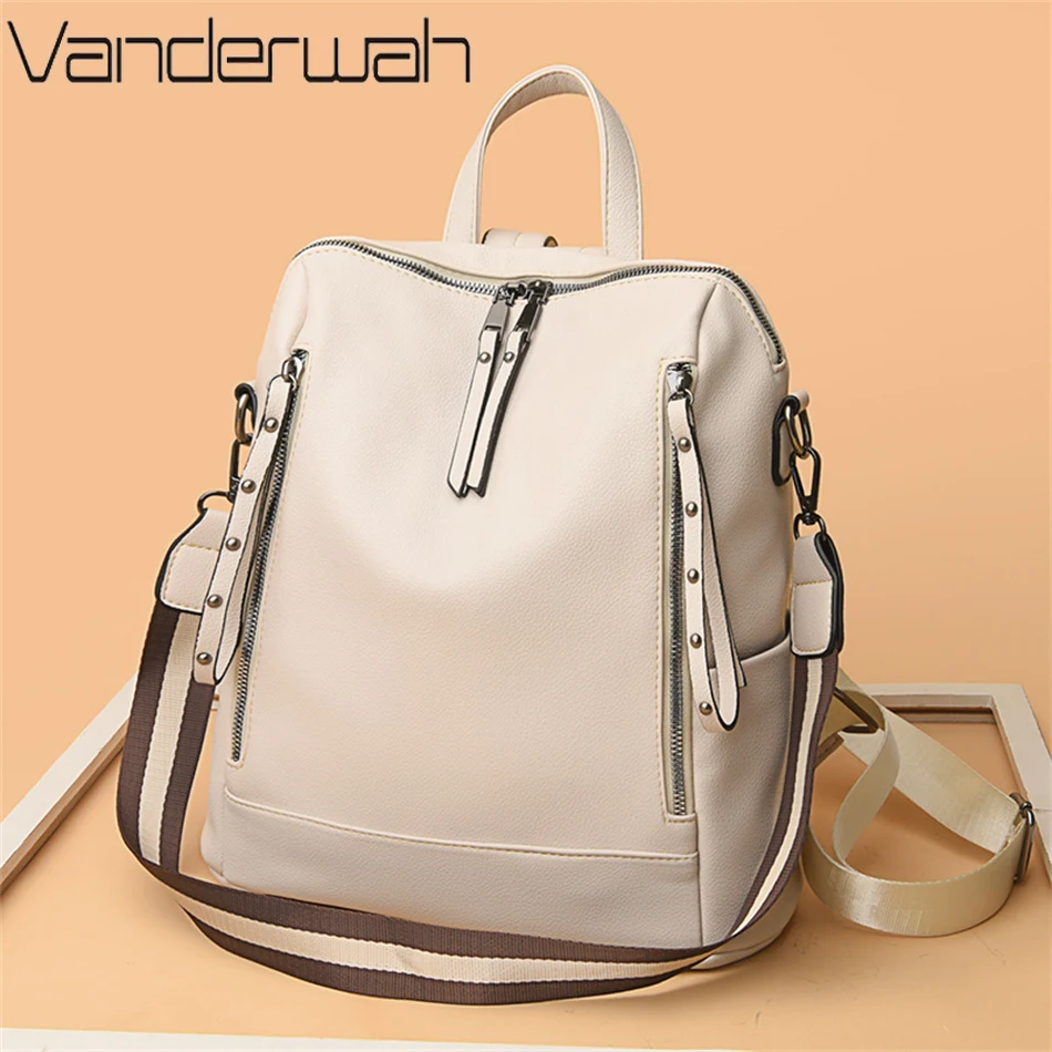 デラックスブランドのソフトレザーバックパック,防水,プレッピ - Luxury Bags For Women Brands のレビューと価格