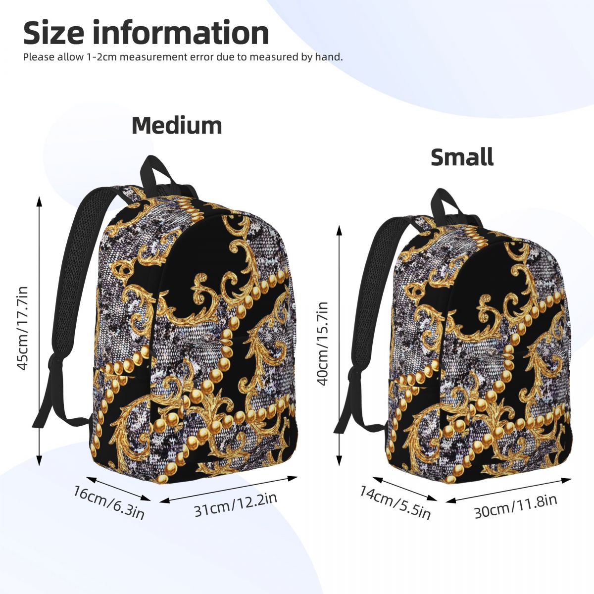 高級ゴールデンヨーロッパ花柄バロック学生バックパックスクール - Luxury Bags Europe のレビューと価格