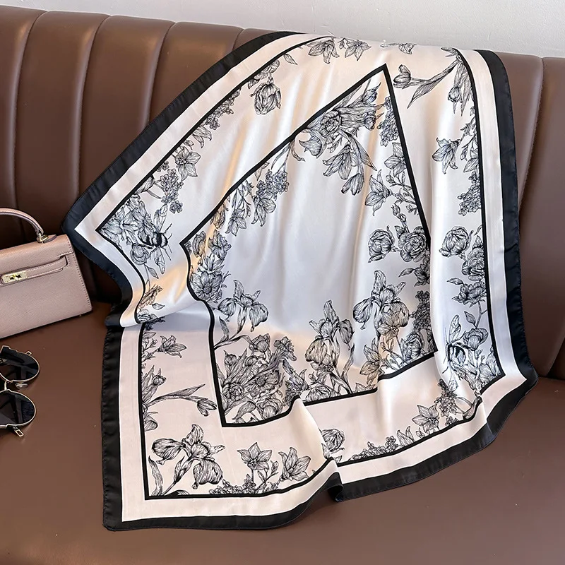 女性用フローラルプリントスクエアスカーフ,サテン,ヘッドバン - Luxury Bags In China のレビューと価格